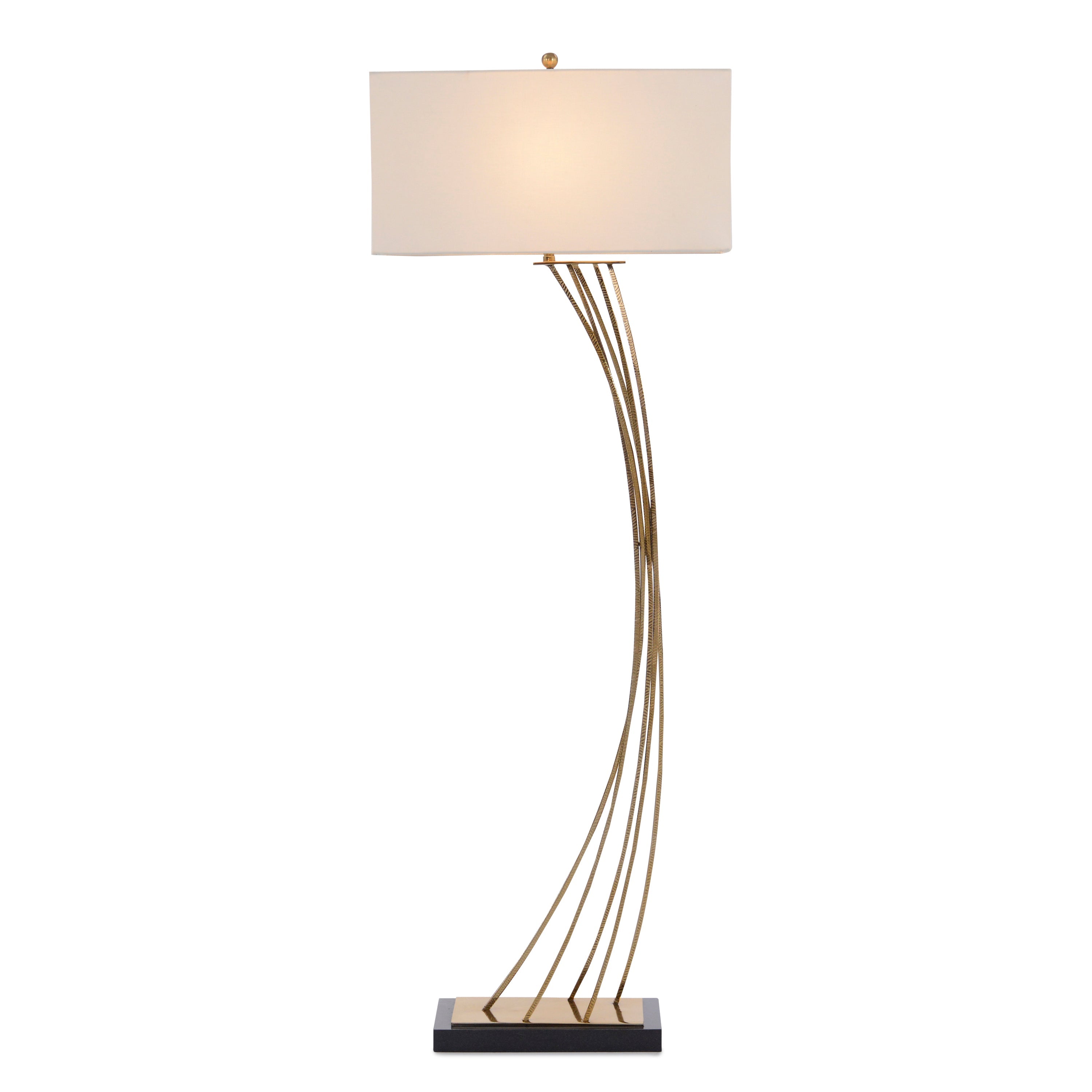 Cambered Brass Floor Lamp