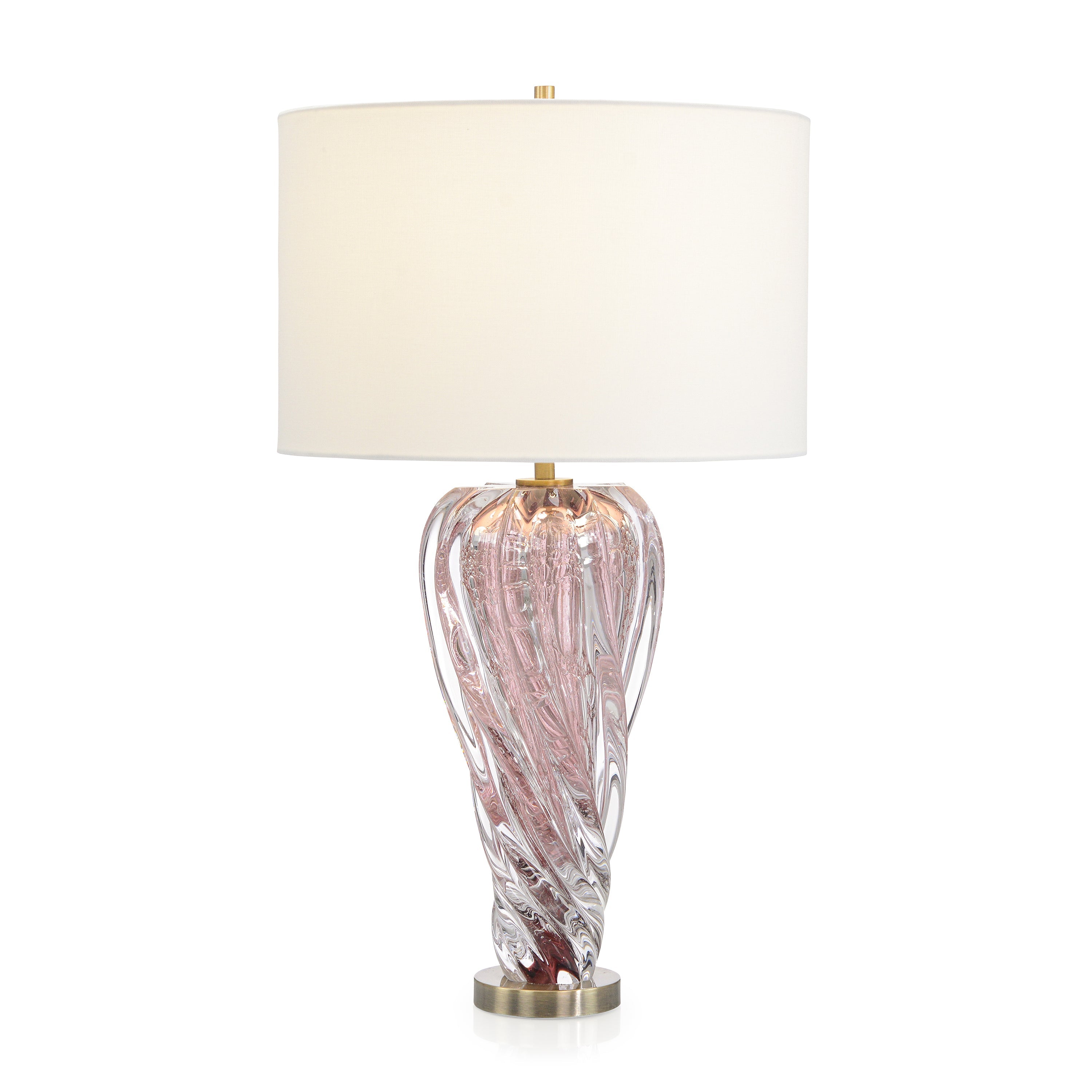 Lampe de table en verre d'art rose rose