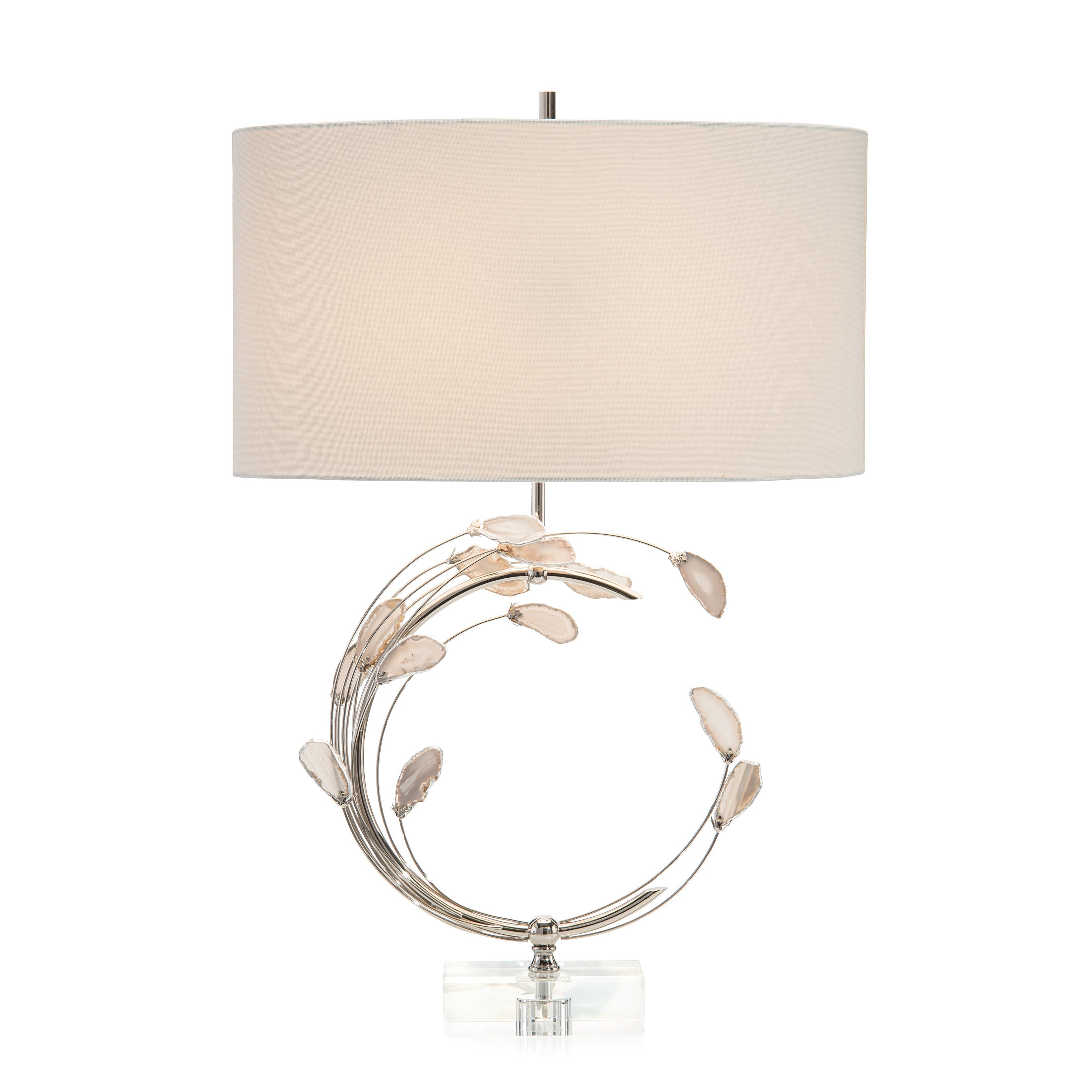 Lampe de table agates tourbillonantes en argent