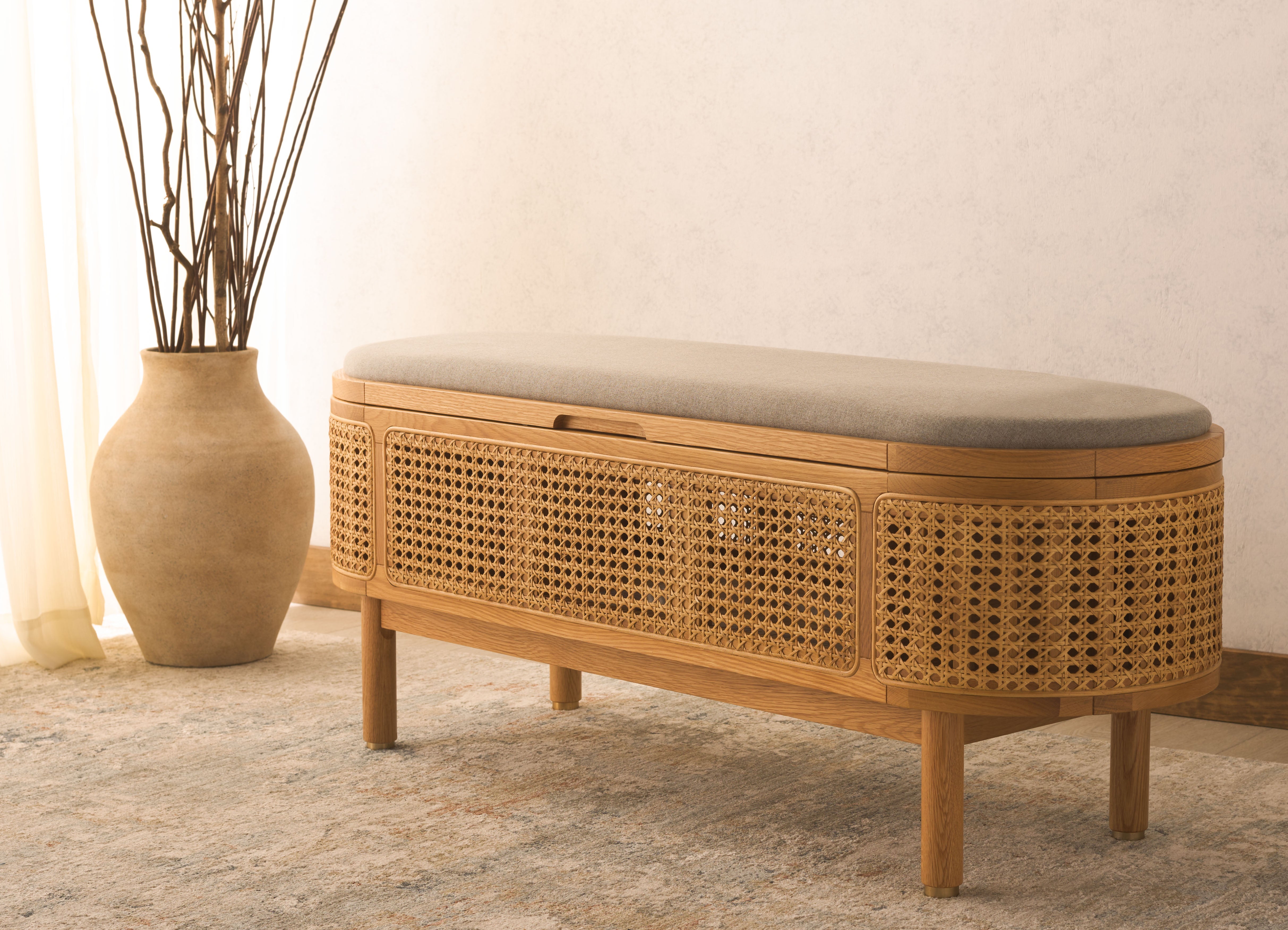 CANNE DOLLY ET BANC DE RANGEMENT EN BOIS